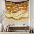 thumbnail image 5 of Coastal Yellow Small Tapestry for Bedroom Wall Hanging Tapestry,Ombre Ocean Wave Stripes Brown Beach Sand Ceiling Backdrop Tapestries Poster Blanket Wall Decor for Teens Room Living Room 23" x 28", 5 of 8