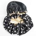 thumbnail image 2 of Satin Bonnet Children‘s Sleeping Cap Soft Night Adjustable Double Sleep Cap(Black), 2 of 4