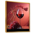 thumbnail image 2 of Designart "Mysterious Magenta Wine Glass" Flowers Floater Framed Canvas Wall Art, 2 of 5