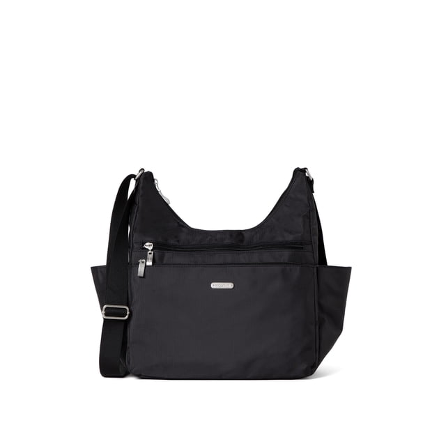 Bolso bandolera Baggallini Essential Hobo con RFID para mujer, color negro