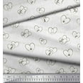 thumbnail image 3 of Soimoi Brown Cotton Voile Fabric Fashion Accessories & Heart Print Fabric by the Yard 42 Inch Wide, 3 of 3
