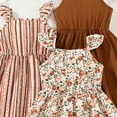 thumbnail image 4 of vigerkar Robes pour Filles Robe pour Tout-Petites Lot de 3 Robe Décontractée de Fête à Imprimé Robe Trapèze Robe d'Été (Brun, 3-4 Ans), 4 of 4