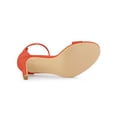 thumbnail image 5 of BLISSFUL STEP Women's Shoes Stiletto High Heels Ankle Strap Open Toe Faux Suede Sandals Orange 7, 5 of 7