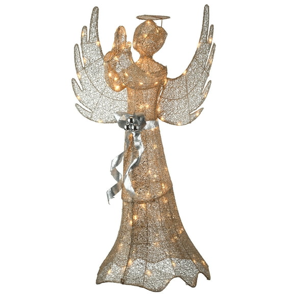 National Tree Company Pre-Lit Praying Angel, Warm White Lights, LED, 53 Inch, Indoor or Outdoor Use.