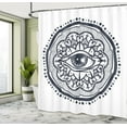 thumbnail image 5 of Ambesonne White Shower Curtain, Retro All Seeing Eye Art, 69"Wx84"L, Blue White, 5 of 5