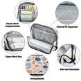 thumbnail image 4 of Standing Pencil Case with Base Large Capacity Stationery Pouch Pen Bag with Zipper for Women Men Hand-drawn Shell Pattern, 4 of 7