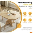 thumbnail image 5 of Harper & Bright Designs Farmhouse Round Extending Dining Table Set, Extendable Kitchen Table Set with Removable Leaf and 4 Upholstered Chairs for Small Places, Natural, 5 of 17