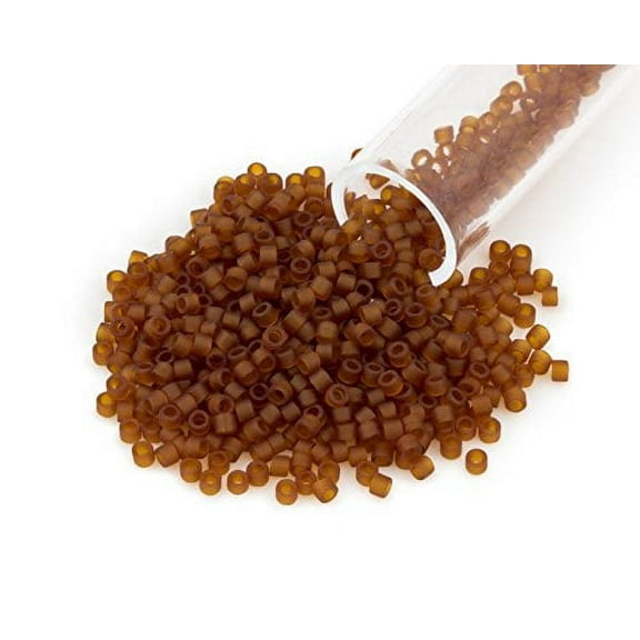 Miyuki Delica Seed Bead 11/0 Matte Amber Transparent