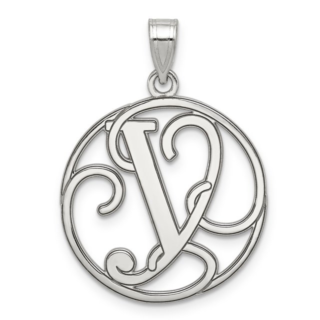 925 Sterling Silver Dainty Letter Y Initial Name Monogram Necklace Charm Pendant