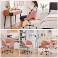thumbnail image 6 of TYUIOP Desk Chair Cute Vanity Chair with Back & Modern Swivel Rolling Design for Home Office, Study, Vanity, Bedroom Pink, 6 of 9