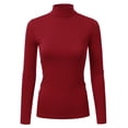 thumbnail image 1 of Doublju Women's Long Sleeve Turtleneck Lightweight Pullover Top Sweater with Plus Size, 1 of 4