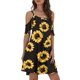 thumbnail image 2 of Moda mujer verano casual o-cuello estampado manga corta bolsillo mini vestido Fridja  qw1473, 2 of 7