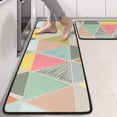 thumbnail image 2 of Kitchen Rugs Sets Of 2,Multi Color Triangle Checkered Pattern Anti Fatigue Kitchen Mat Rugs Non Slip Washable,Decorative Kitchen Floor Mats for Kitchen,Sink,Laundry,17"x47"+17"x47", 2 of 5