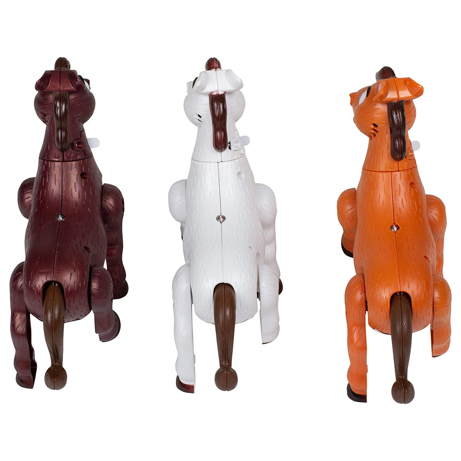 3PC Set 7" Musical Galloping Action Sound Western Horses Kids Toys 