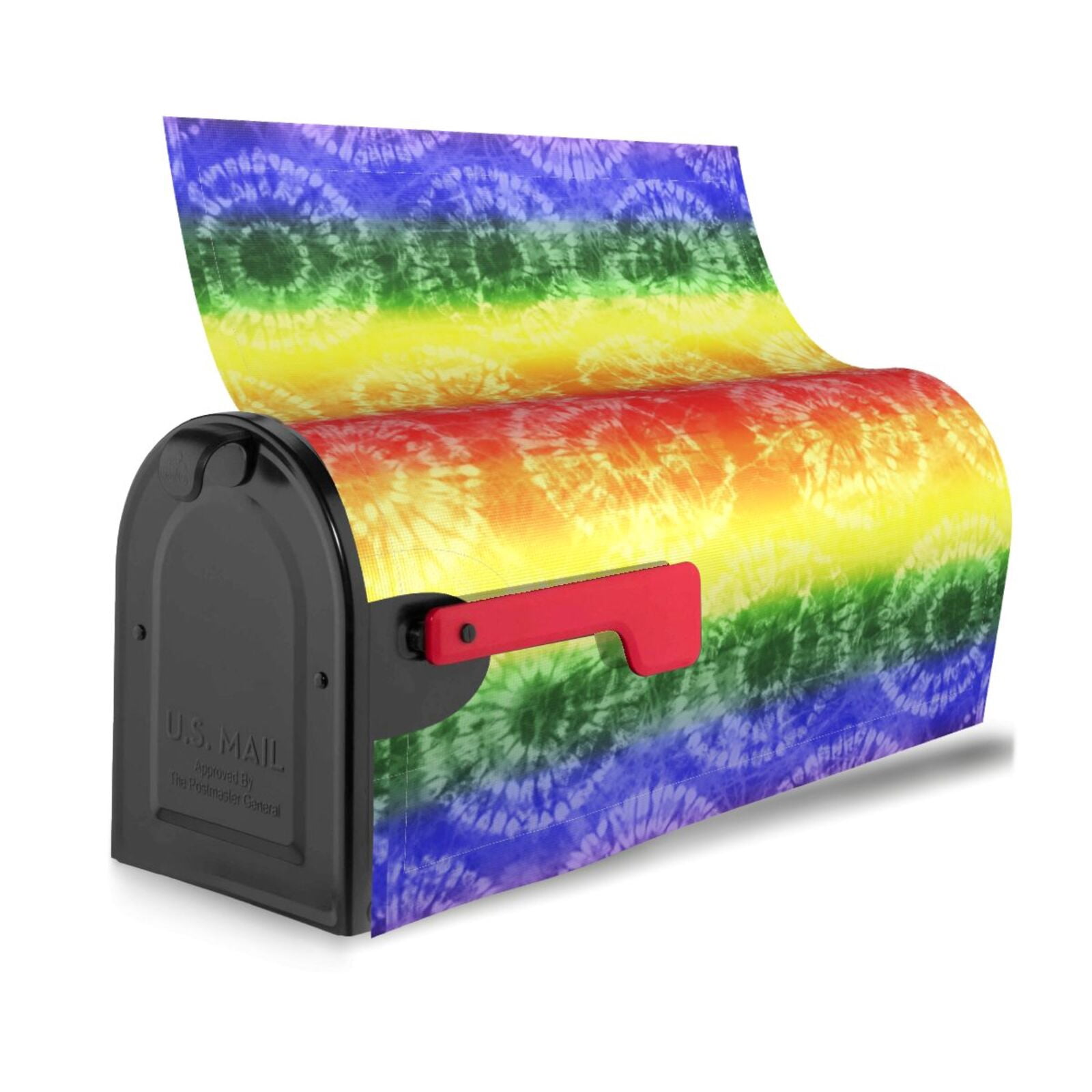 Gukieu Colorful Tie Dye Print Magnetic Mailbox Cover, Sun-proof and Waterproof Home Yard Mailbox Cover-25.5x21 in
