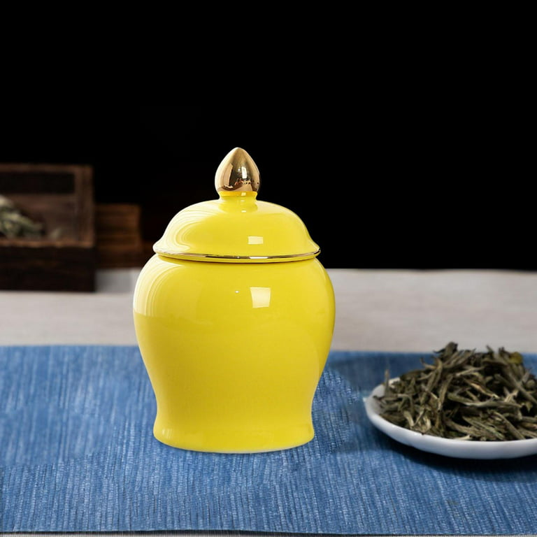 Glaze Ceramic Calabash Tea Caddy Sealed Storage Tank Mini Face