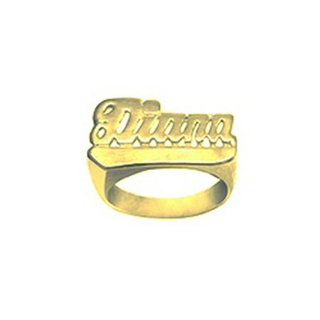24k Designer Ring (24K Gold Plated Sterling Silver Personalized Name Ring with Name of Your Choice Size 5 thru 10 Made in)