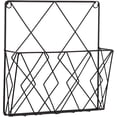 thumbnail image 1 of Revistero de pared de metal multifuncional para guardar revistas o periódicos (negro), 1 of 5