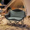 thumbnail image 2 of Outsunny Double Camping Chair, Padded Camp Chair w/ Cup Holders, Black, 2 of 10