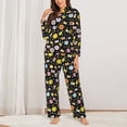 thumbnail image 2 of Fotbe Flower Butterfly Conjunto de Pijama de Manga Larga para Mujer con Estampado, Ropa de Dormir de 2 Piezas, Conjunto de Casa Suave y Cómodo con Bolsillos-Small, 2 of 7