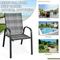 thumbnail image 5 of Costway Set of 6 Patio Rattan Dining Chairs Stackable Armrest Garden Mix Gray, 5 of 8