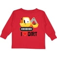 thumbnail image 3 of Inktastic Construction Truck I Love Dirt Boys or Girls Long Sleeve Toddler T-Shirt, 3 of 5