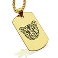thumbnail image 1 of Stainless Steel Geometric Polygon Cheetah Animal Dog Tag Pendant Necklace, 1 of 3