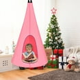 thumbnail image 3 of Gymax 40'' Kids Nest Hammock Swing Chair Hanging Tree Tent w/ 2 Windows Pink, 3 of 6