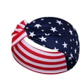 thumbnail image 2 of Qjidjing Knotted Headband, Bandana, Patriotic Star Stripe Pattern with Sweat Absorbent Textile, for Daily Running, Yoga Exercise, 4th of July Holiday Gathering, 2 of 6