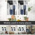 thumbnail image 3 of Blue Black Grey Window Curtain for Kitchen Navy White Gray Abstract Geometric Aesthetic Minimalist Mens Living Room Bedroom Bathroom Drapes Treatment Fabric 1 Pair, 27.5" W x 36" L, Modern, 3 of 6