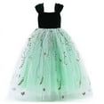 thumbnail image 4 of Girl Princess Anna Tulle Dress Green Sleeveless Party Costume Christmas Birthday Cosplay Dress Up 2-9Y, 4 of 6