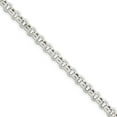 thumbnail image 1 of White Sterling Silver bracelet Chain style Rolo 7 in 6.5 mm, 1 of 1