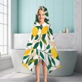 thumbnail image 6 of Yellow Lemon Fruit Flowers White Pattern Hooded Bath Towel，50"x30" for Ages 3 To 12 Kids, Quick Dry Lightweight Soft Microfiber Hood Beach Towel Cover Up for Kids, 6 of 7