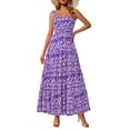 thumbnail image 1 of Vestido PRETTYGARDEN Floral Morado Blanco Maxi XL, 1 of 9