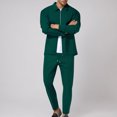 thumbnail image 3 of RUTAYY Men's Outfits Casual Everyday Wear Long Sleeve Solid Color Spring Turndown Collar Cardigan and Pants Classic Chic Sets, 3 of 9