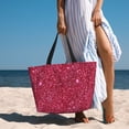 thumbnail image 6 of Naloa Red Glitter Large Capacity Beach Bag, Waterproof Sandproof Beach Swim Pool Bag Tote Bag for Women, 6 of 7