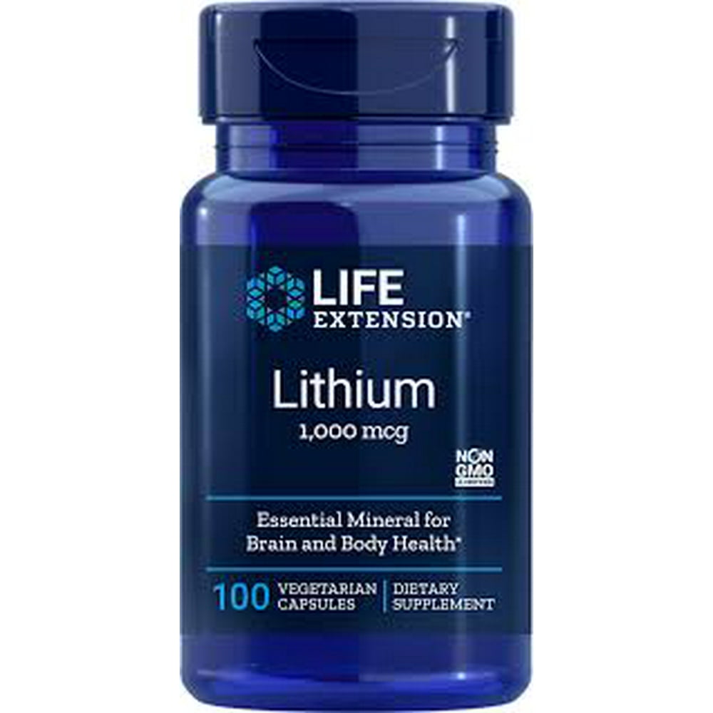 Life extension lithium 1 000 mg 100 veg capsules walmart
