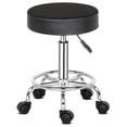thumbnail image 2 of Best Salontool Round Rolling Stool Chair PU Leather Height Adjustable Shop Stool Swivel Drafting Work SPA Salon Stools with Wheels Office Chair (Black), 2 of 9