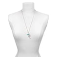 thumbnail image 3 of Delight Jewelry Acrylic 3/4" Teal Cheer Megaphone I Set You Apart Engraved Cross Zoey Necklace, 28", 3 of 4