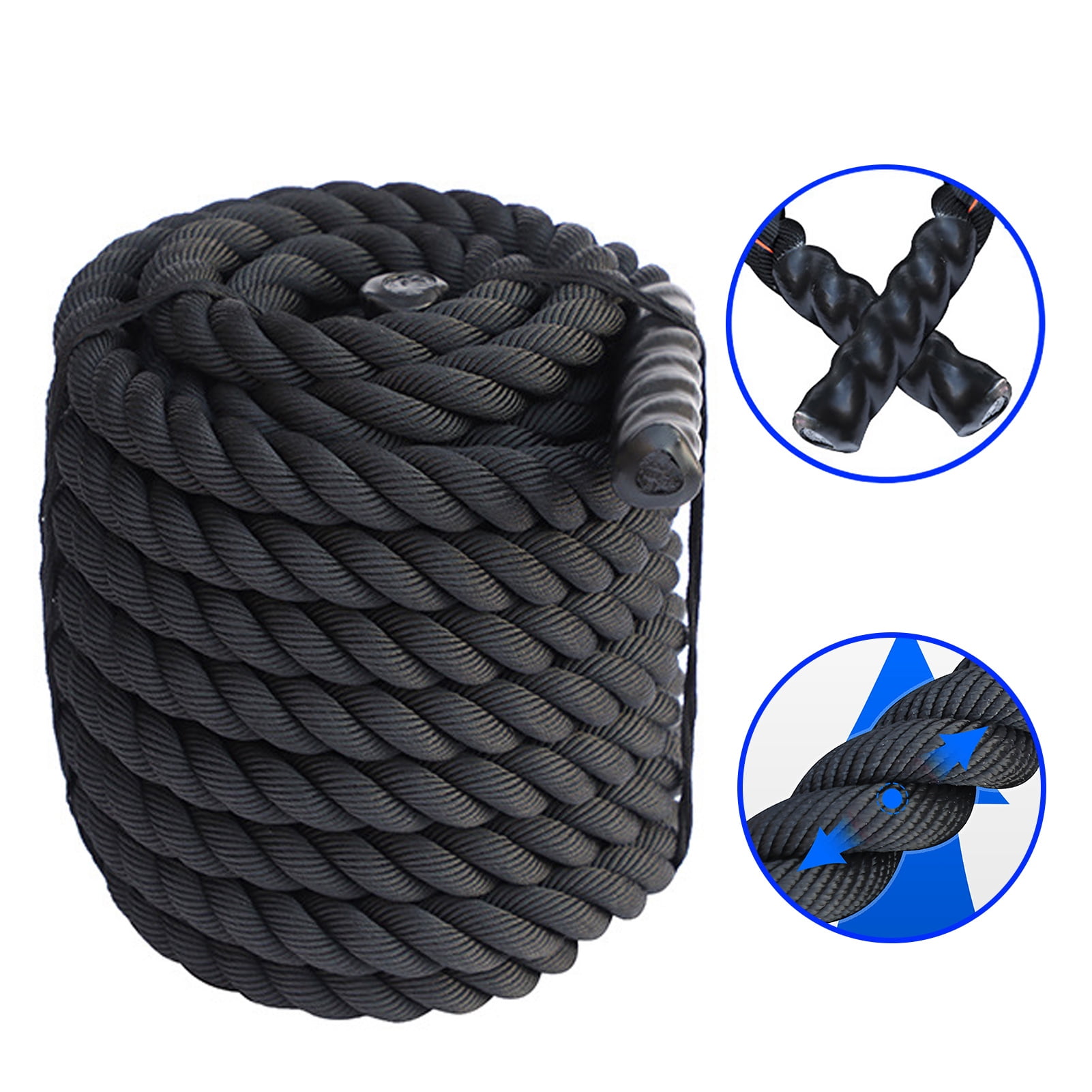 Opolski Weighted Jump Rope with Non-slip Handle Muscle Training Workout Heavy Skipping Rope Fitness Equipment Black & Yellow