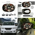 thumbnail image 6 of Yuyamidu Butterfly Car Hood Cover Protector Floral Vehicle Side View Mirror Wrap 3pcs Elastic Car Front Hood Cover Removable Mirror Covers Auto Accessories for Cars Sedans, 6 of 7