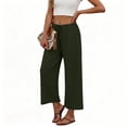 thumbnail image 7 of Tqcoqu Womens Casual Pants Loose High Waist Cropped Palazzo Beach Pants Summer Outfits 2026 Trendy,Army Green Women's S-XXL, 7 of 7