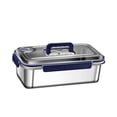 thumbnail image 4 of Fiambrera de acero inoxidable, caja de almacenamiento para refrigerador, rectangular, hermética, para preparación de comidas 3800 ml, 4 of 8