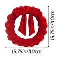 thumbnail image 2 of Valentine's Day Wreath Velvet Wreath Flocked Wreath Handmade Cable Knit Flower Valentines Day Decorations, 2 of 8