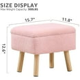 thumbnail image 5 of Tcbosik Teddy Fleece Storage Ottoman Bench, Rectangular Small Footstool with Hidden Storage, Solid Wood Legs, Soft Upholstered Entryway Shoe Bench for Bedroom, Living Room, Closet – Pink, 5 of 7