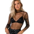thumbnail image 2 of T-shirt Transparent Aguichant pour Femmes, Haut en Maille, Hauts Transparents, 2 of 4