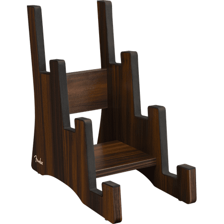 Fender Deluxe Wooden 3-Tier Guitar Stand, Walnut