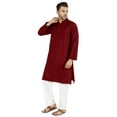 thumbnail image 3 of Atasi Indian Mens 2 Piece Kurta Pajama Set Henley NeckÂ&nbsp;Casual Long Kurta, 3 of 7