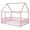 Pink, variant on Bellemave Twin Floor Bed, Wood Twin Size House Bed Frame with Fence, Montessori Floor Bed for Bedroom (White)