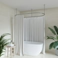 thumbnail image 2 of Naiture Stainless Steel Oval Shower Curtain Rod with Ceiling Support for Clawfoot Tub in 54" L X 30" W, Brushed Nickel Finish, 2 of 6